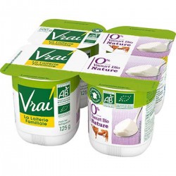 4X125G Yaourt Nature 0% Vrai