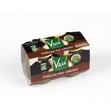 2X125G Yaourt Delice Chocolat Bio Vrai