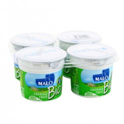 4X100G Fromage Frais Fraise Bio 20% Malo