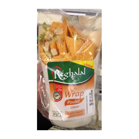 180G Wrap Poulet Sauce Caesar Halal Reghalal