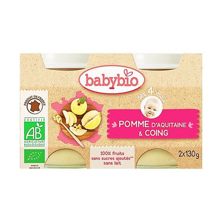 Babybio Pomme Coing 2X130G