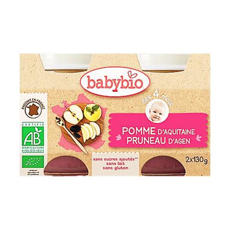 Babybio Pomme Pruneau 2X130G