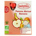 4X90G Gourde Pomme Abricot Banane 6 Mois Baby Bio