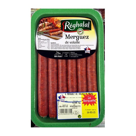 Reghalal 6 Merguez Vol.300G