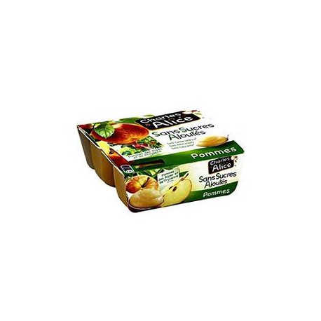 4X100G Dessert Pomme Sans Sucre Ajoute Charles&Alice
