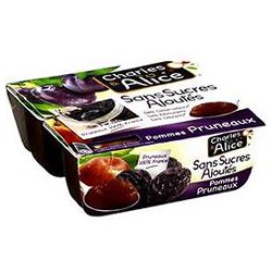 4X100G Dessert Pomme/Pruneau Sans Sucre Ajoute Charles&Alice