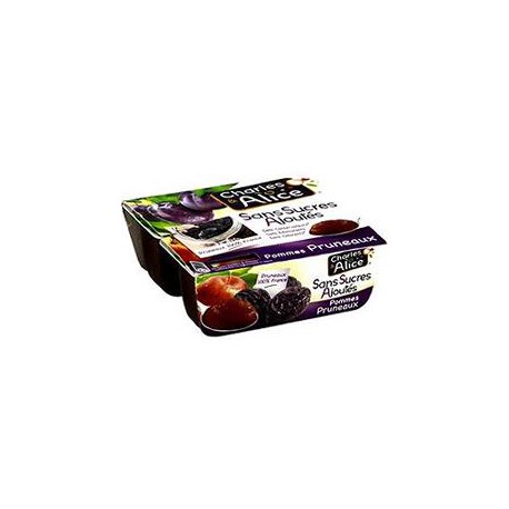 4X100G Dessert Pomme/Pruneau Sans Sucre Ajoute Charles&Alice