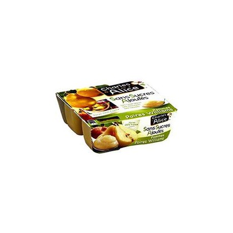 4X100G Dessert Pomme/Poire Sans Sucre Ajoute Charles&Alice
