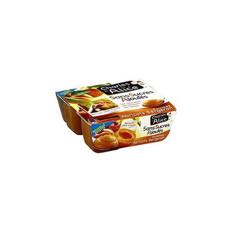 4X100G Dessert Pomme/Abricot Sans Sucre Ajoute Charles&Alice