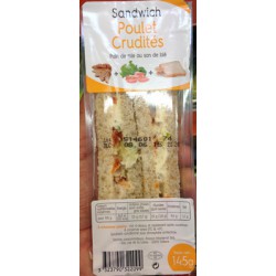145G Sandwich Des De Poulet Crudites