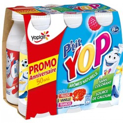 6X180G P Tit Yop Yaourt A Boire Vanille-Framboise-Fraise Yop