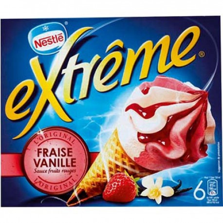 720Ml 6 Cornets Extreme Fraise Nestle