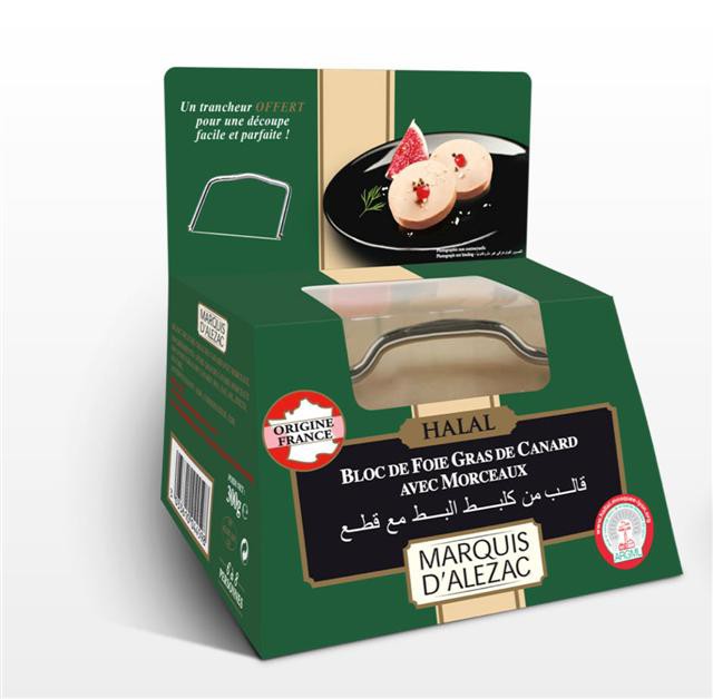 290G Bloc Foie Gras Canard 30% Morceaux Halal Labeyrie - DRH MARKET Sarl