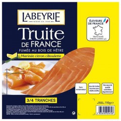 110G 3/4 Tranches Truite Fumee Citron Labeyrie