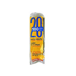 Rouleaux 20 Sacs Poubelle Noir 100L