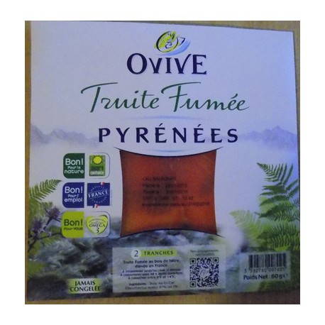 60G 2 Tranches Truite Fumee Ovive