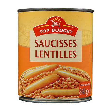T.Budget Saucisse Lentille840G