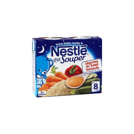 Nestle Potage Lég.Soleil/Semoule 8Mois P Tit Souper Nestlé 2X250Ml