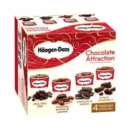 4X100Ml Glace Chocolat Attract Haagen Daz