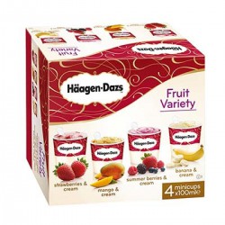 4X100Ml Glace Minicup Fruit Variety Haagen Daz