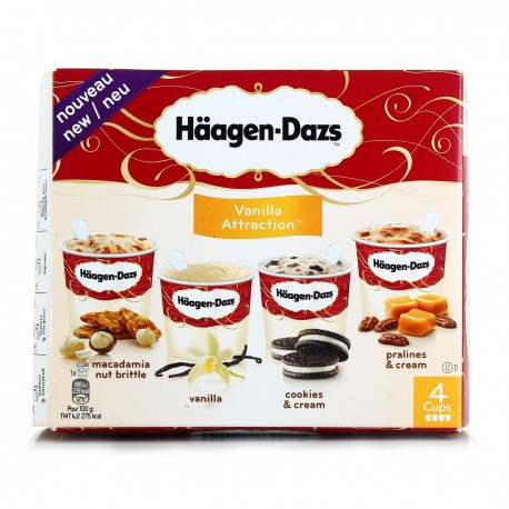 4X100Ml Minicup Vanilla Attrac Haagen-Daz
