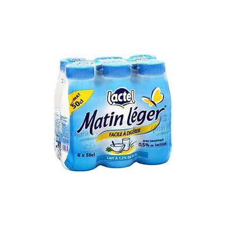 Lactel Lait Matin Léger De Lactel 1.2% Mg Bouteille 6X50Cl