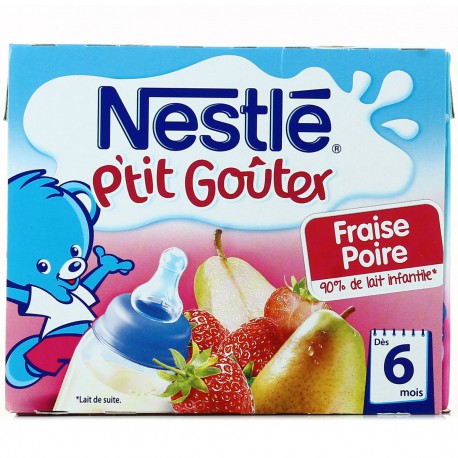Nestle Lait Et Fruits Fraise/Poire 6 Mois Nestlé Briques 2X250Ml