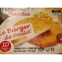 10X60G Burger Poulet Pane Halal Oriental Viande