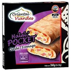 2X130G Pocket Dinde Fromage Halal Oriental Viande