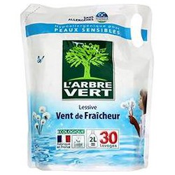 Recharge 2L Lessive Liquide Peau Sensible Ecologique Arbre Vert
