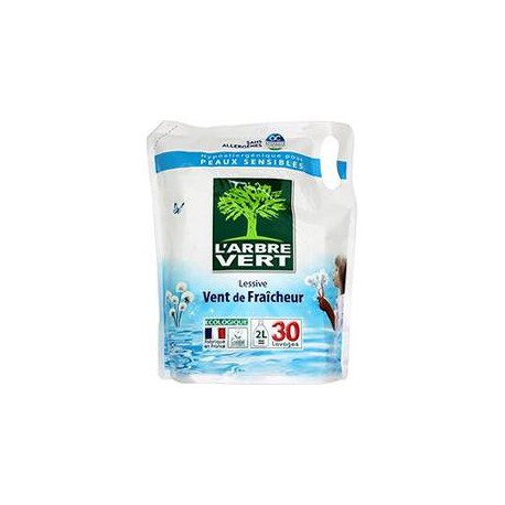 Recharge 2L Lessive Liquide Peau Sensible Ecologique Arbre Vert