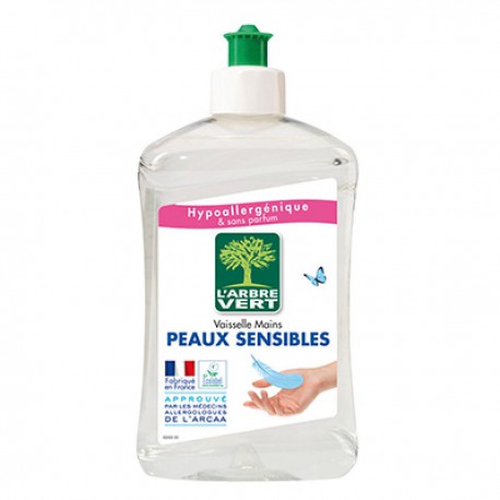 Flacon 500Ml Liquide Vaisselle Peaux Sensibles Arbre Vert