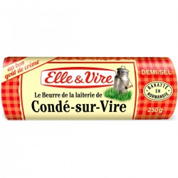 250G Beurre Doux Rouleaux 1/2 Sel De Conde Elle & Vire