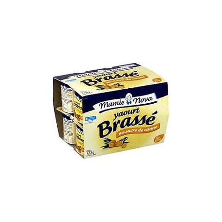 12X125G Yaourt Brasse Sucre Canne Mamie Nova