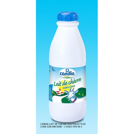 Candia Lait Chevre 1/2 Ecreme Bouteille Plastique 1L