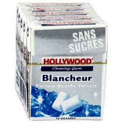 Hollywood Chewing Gum Blancheur Menthe Polaire Hollywood S/Sucre10D