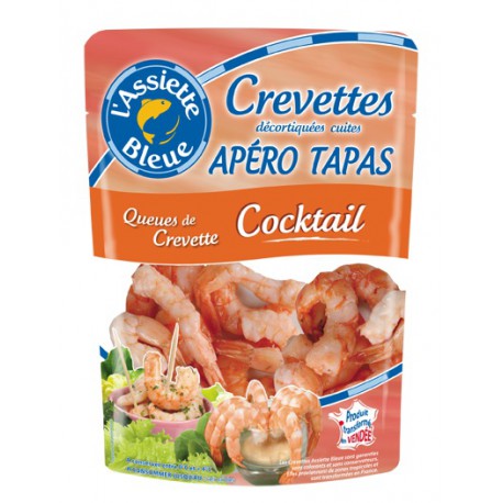 100G Queues Crevettes Sauce Assiette Bleue