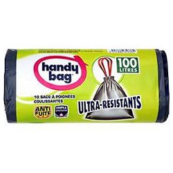 Sac Poubelle Poignee Coulissante 100L Handy Bag