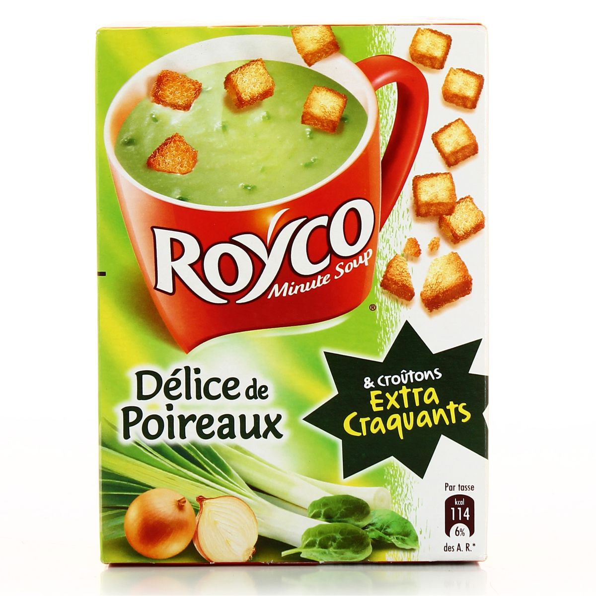 Royco Soupe Déshydratée Poireaux & Croûtons La Boite De 3 Sachets