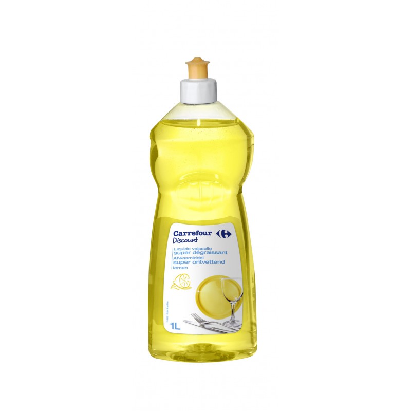 Liquide vaisselle citron CARREFOUR ESSENTIAL : le flacon d'1,5L à