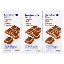 3X100G Chocolat Lait Pp Blanc
