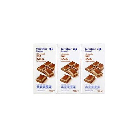 3X100G Chocolat Lait Pp Blanc