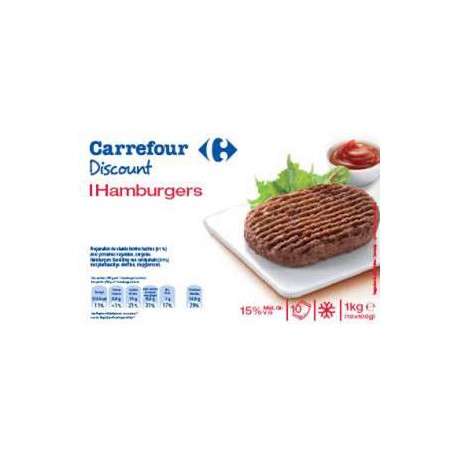 10X100G Burger 15%Mg.Pp Blanc