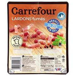 150G Lardons Fum. -25% Sel Crf