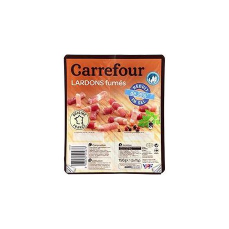 150G Lardons Fum. -25% Sel Crf