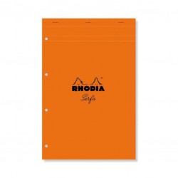 Rhodia Bloc Orange N°20 21X31,8Cm 80F Agrafées 80G Q.5X5 Perf. 4T