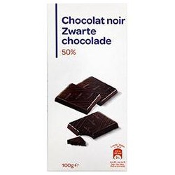 100G Tablette Chocolat Noir Degustation 50% Cacao
