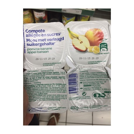 4X100G Compote De Pomme/Banane