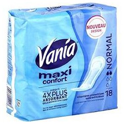 18 Serviettes Maxi Confort Normal Vania
