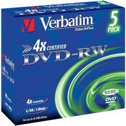 Verbatim 5 Dvd Rw 4.7Gb Jewel